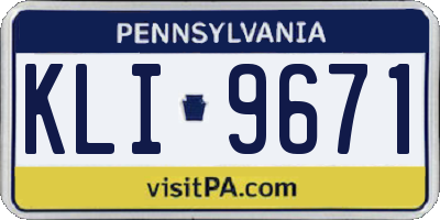 PA license plate KLI9671