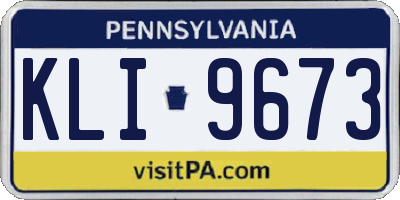 PA license plate KLI9673