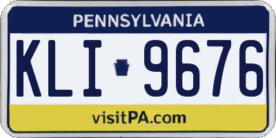 PA license plate KLI9676
