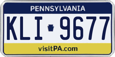 PA license plate KLI9677