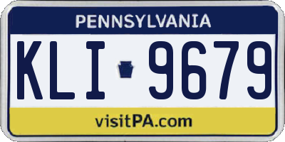 PA license plate KLI9679