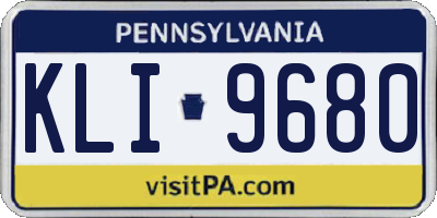PA license plate KLI9680