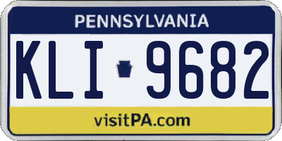PA license plate KLI9682