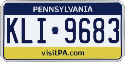 PA license plate KLI9683
