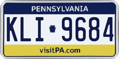 PA license plate KLI9684