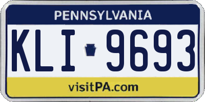 PA license plate KLI9693