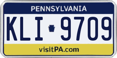 PA license plate KLI9709
