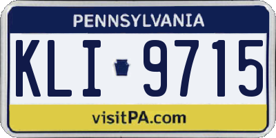 PA license plate KLI9715