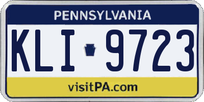 PA license plate KLI9723