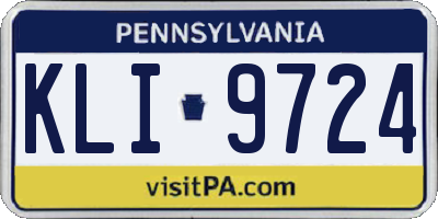 PA license plate KLI9724