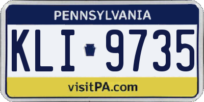 PA license plate KLI9735