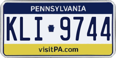 PA license plate KLI9744