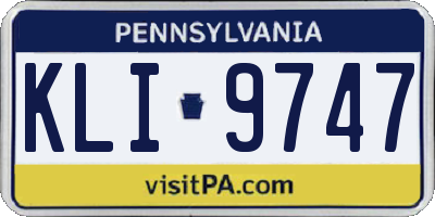 PA license plate KLI9747