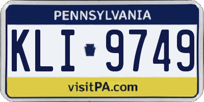 PA license plate KLI9749