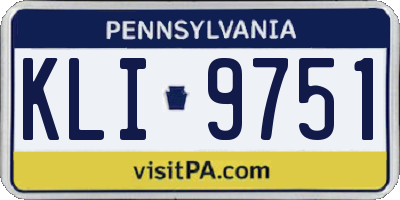 PA license plate KLI9751