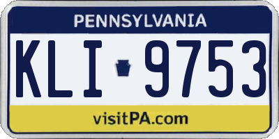 PA license plate KLI9753