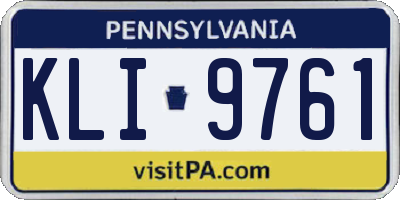 PA license plate KLI9761