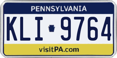 PA license plate KLI9764
