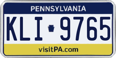 PA license plate KLI9765