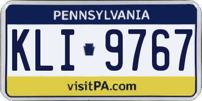 PA license plate KLI9767