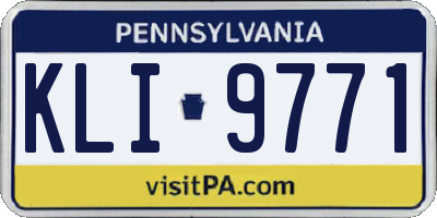 PA license plate KLI9771