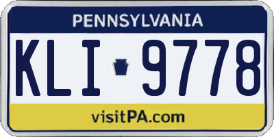 PA license plate KLI9778