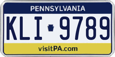 PA license plate KLI9789