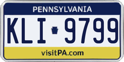 PA license plate KLI9799