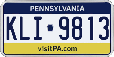 PA license plate KLI9813