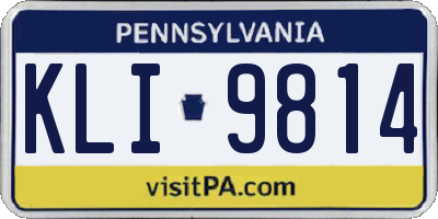 PA license plate KLI9814
