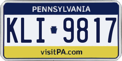 PA license plate KLI9817
