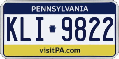 PA license plate KLI9822