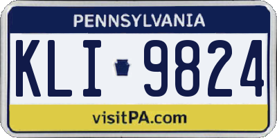 PA license plate KLI9824