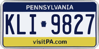 PA license plate KLI9827