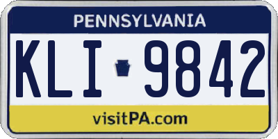 PA license plate KLI9842