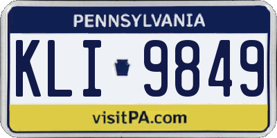 PA license plate KLI9849