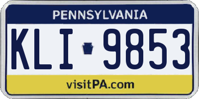 PA license plate KLI9853