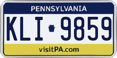 PA license plate KLI9859