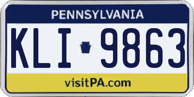PA license plate KLI9863