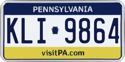 PA license plate KLI9864