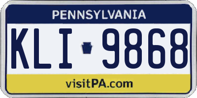 PA license plate KLI9868