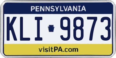 PA license plate KLI9873
