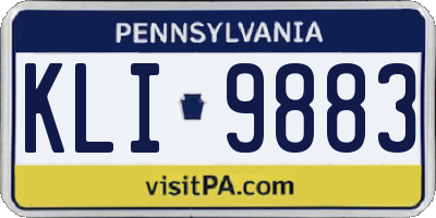PA license plate KLI9883