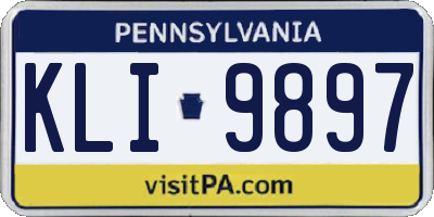 PA license plate KLI9897