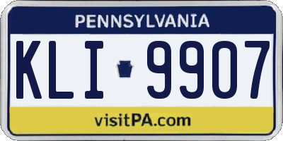 PA license plate KLI9907