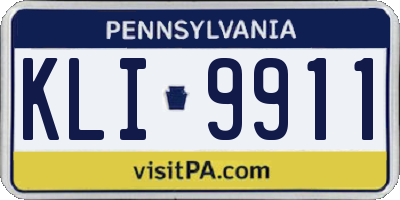 PA license plate KLI9911