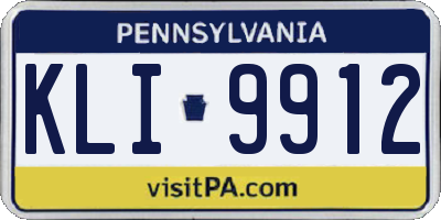 PA license plate KLI9912