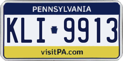 PA license plate KLI9913