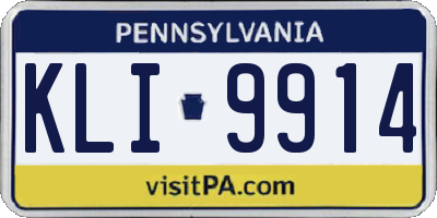 PA license plate KLI9914