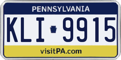 PA license plate KLI9915